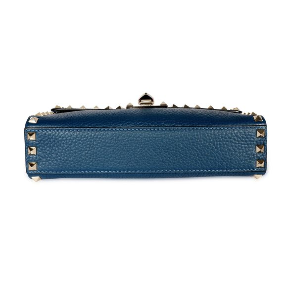 Valentino Navy Grainy Calfskin Rockstud Medium Crossbody Bag - Picture 5 of 7